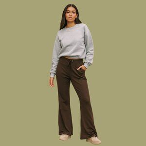 Columbia Women’s Brown Wide-Leg Lounge Pants Size L Long – Stretch Comfort